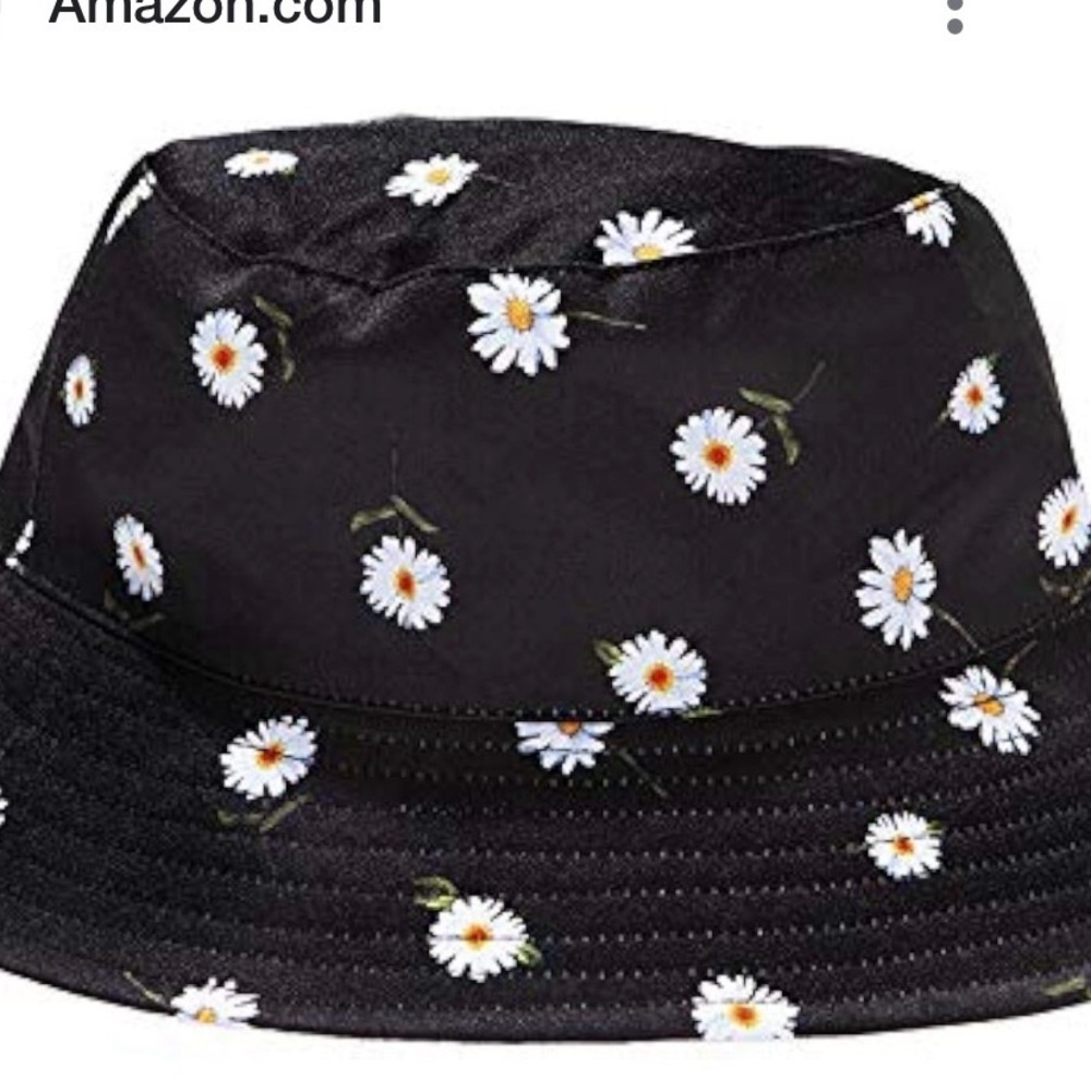 Black Daisy Print Bucket Hat
Reversible - Picture 3 of 3